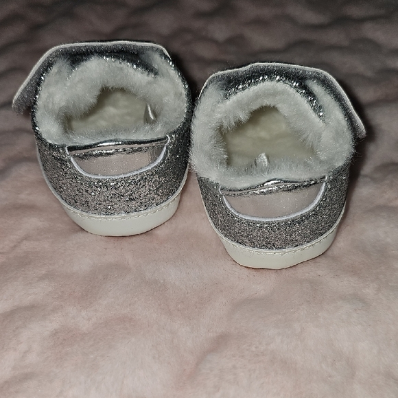 Silver Glitter Baby Shoes - Picture 2 of 4